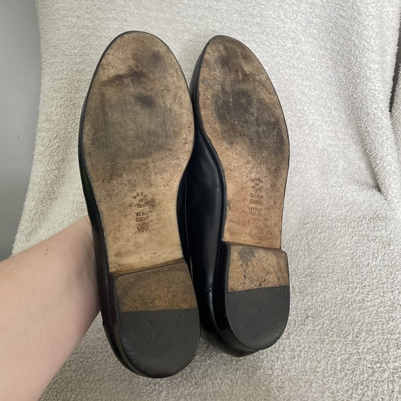 $750 Santoni Solid‎ Black Penny Loafers Leather Shoes Men\'s Size 10.5 FLAWED main image 6